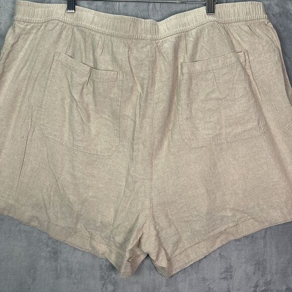 Old Navy Beige Linen Blend Drawstring Shorts Size 3X - Picture 8 of 9